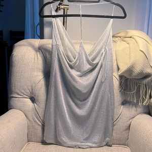 Zara mesh silver mini chain dress